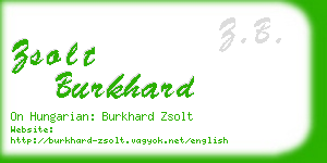 zsolt burkhard business card